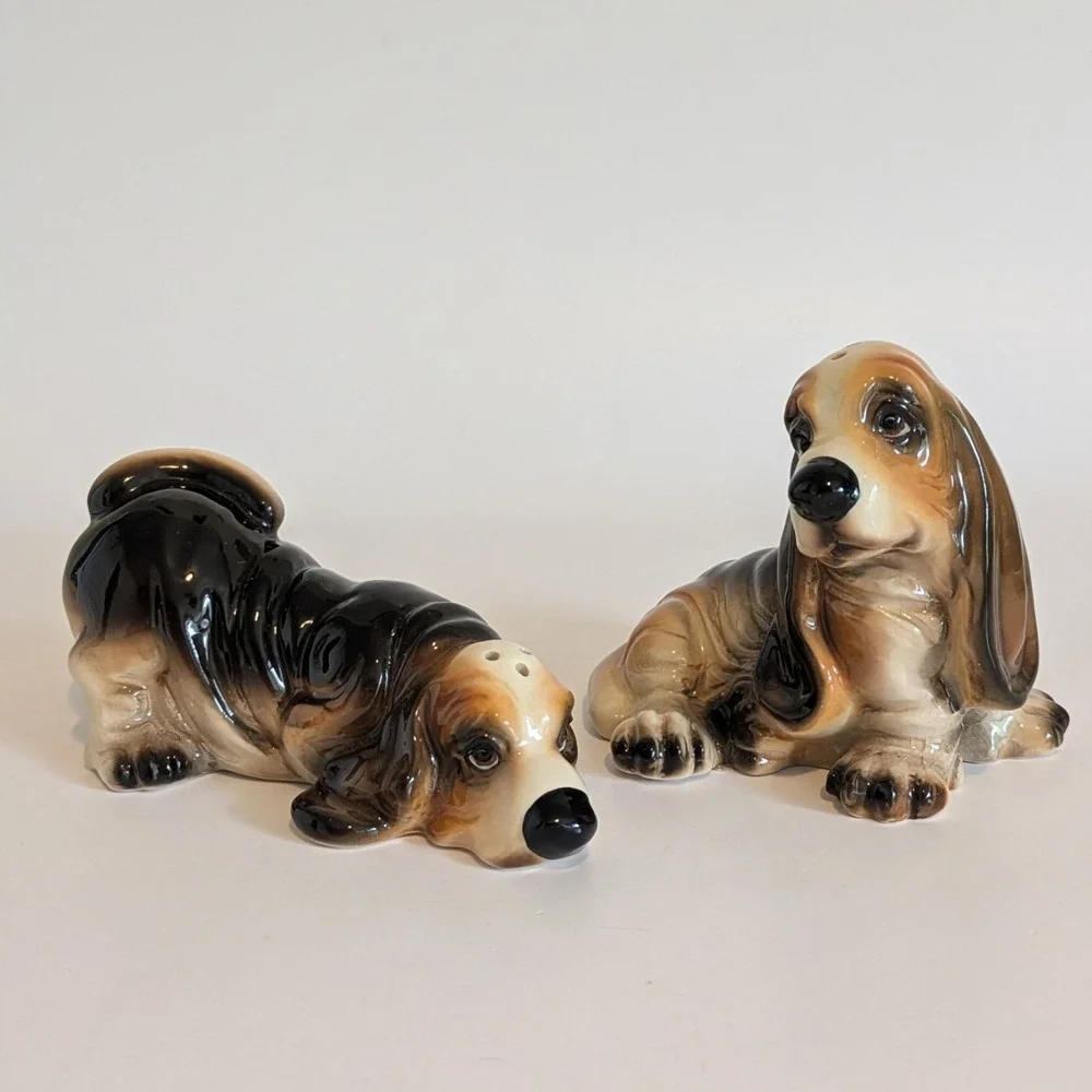 Big Sky Carvers Canine Salt Pepper Lot 6 Dogs-Beagle Westie Basset Pug Cocker